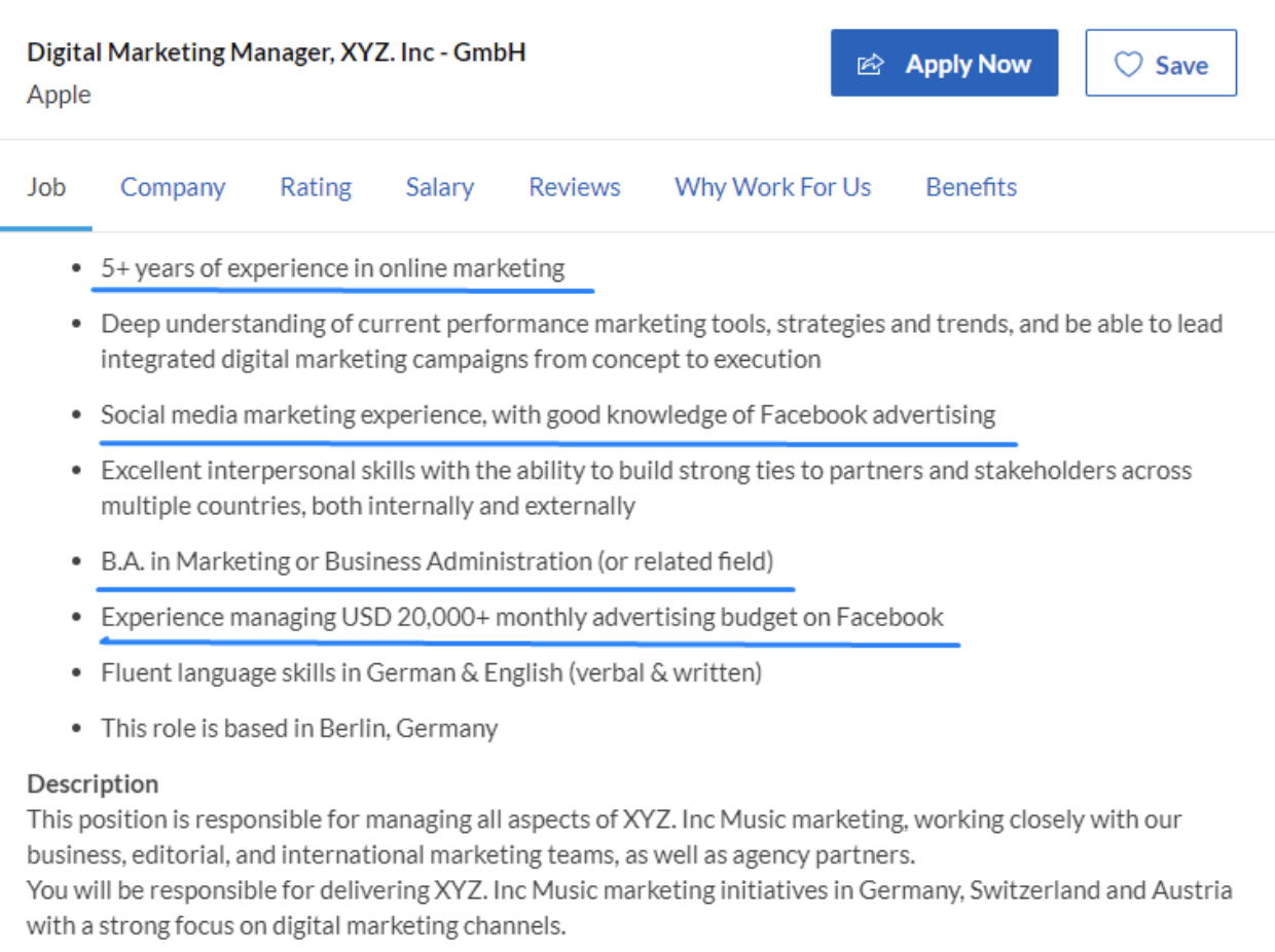 job ad example digital m