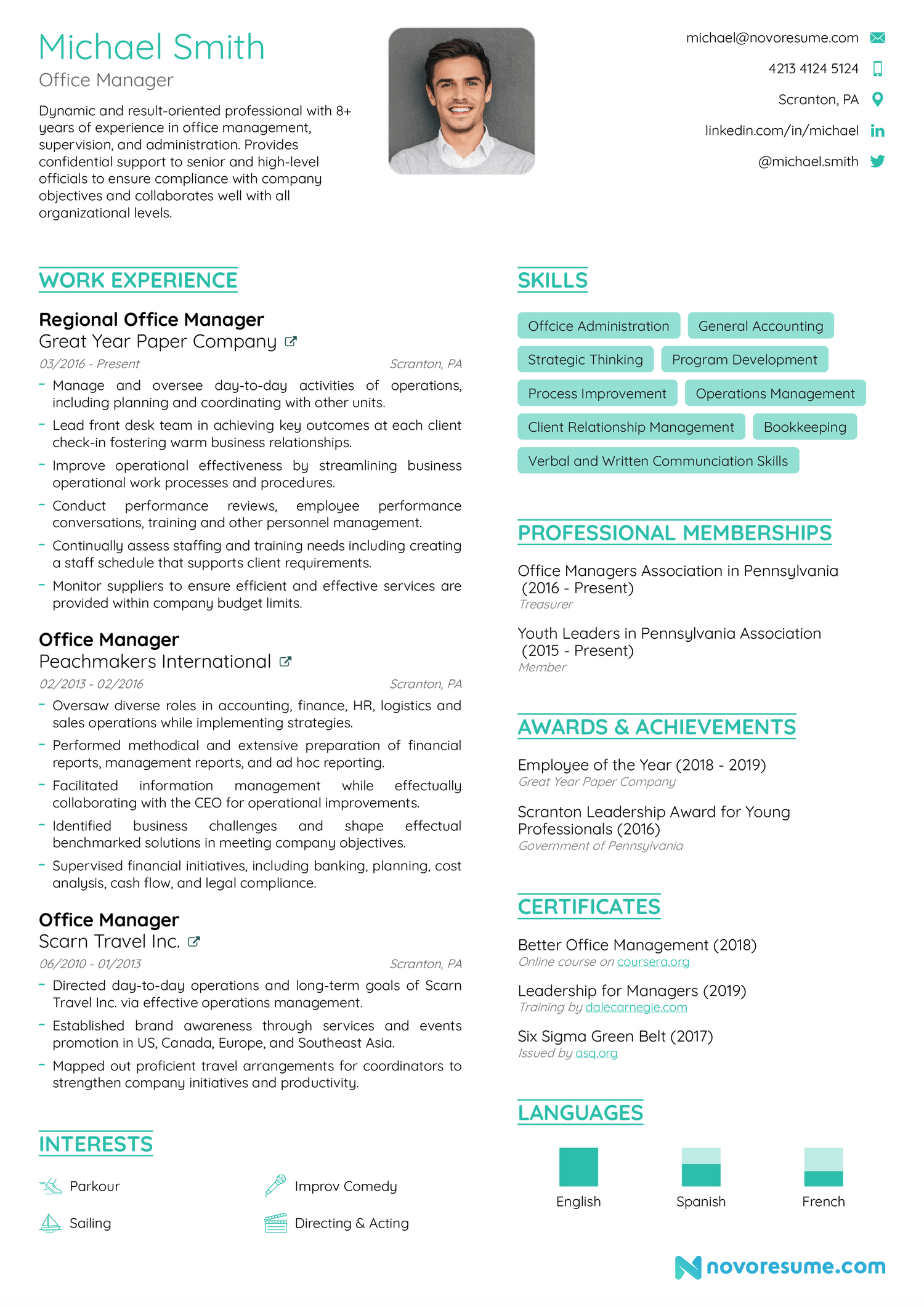 Manager Resume example