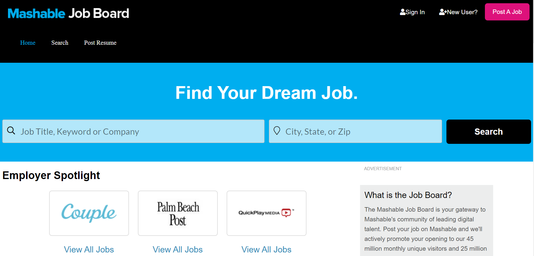 mashable job board